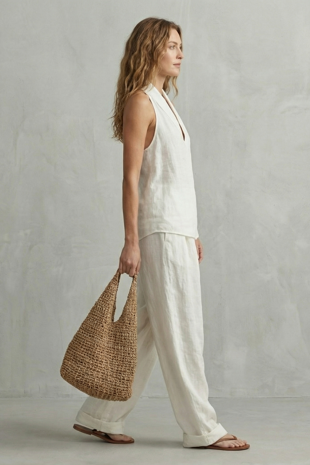 Relaxed Linen Allure Top And Trouser Set