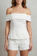 Off Shoulder Peplum Elegance Two Piece Set