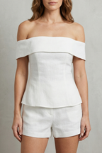 Off Shoulder Peplum Elegance Two Piece Set