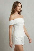 Off Shoulder Peplum Elegance Two Piece Set