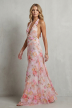 Deep V Floral Elegance Maxi Dress