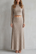 Ribbed Knit Elegance Two-Piece Lounge Set