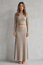 Ribbed Knit Elegance Two-Piece Lounge Set