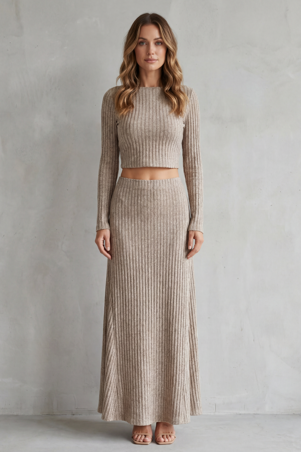 Ribbed Knit Elegance Two-Piece Lounge Set