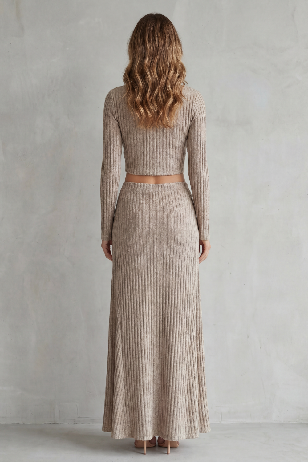 Ribbed Knit Elegance Two-Piece Lounge Set