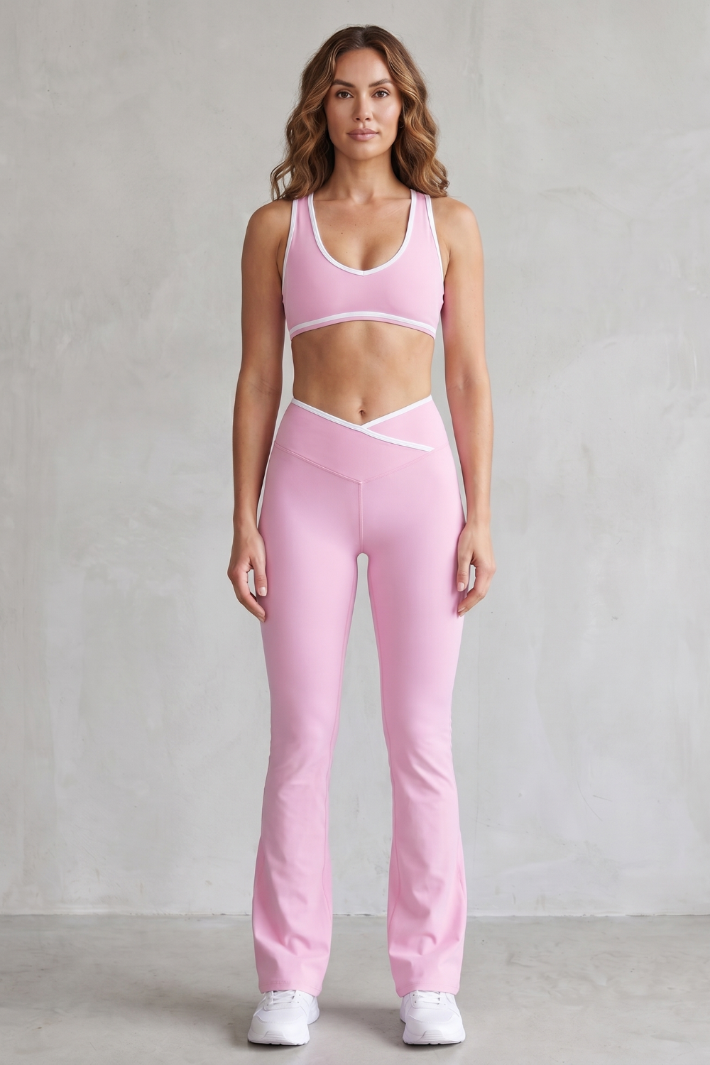 Sculpting Contrast Trim Activewear Set