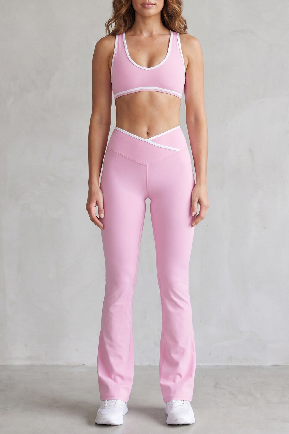 Sculpting Contrast Trim Activewear Set