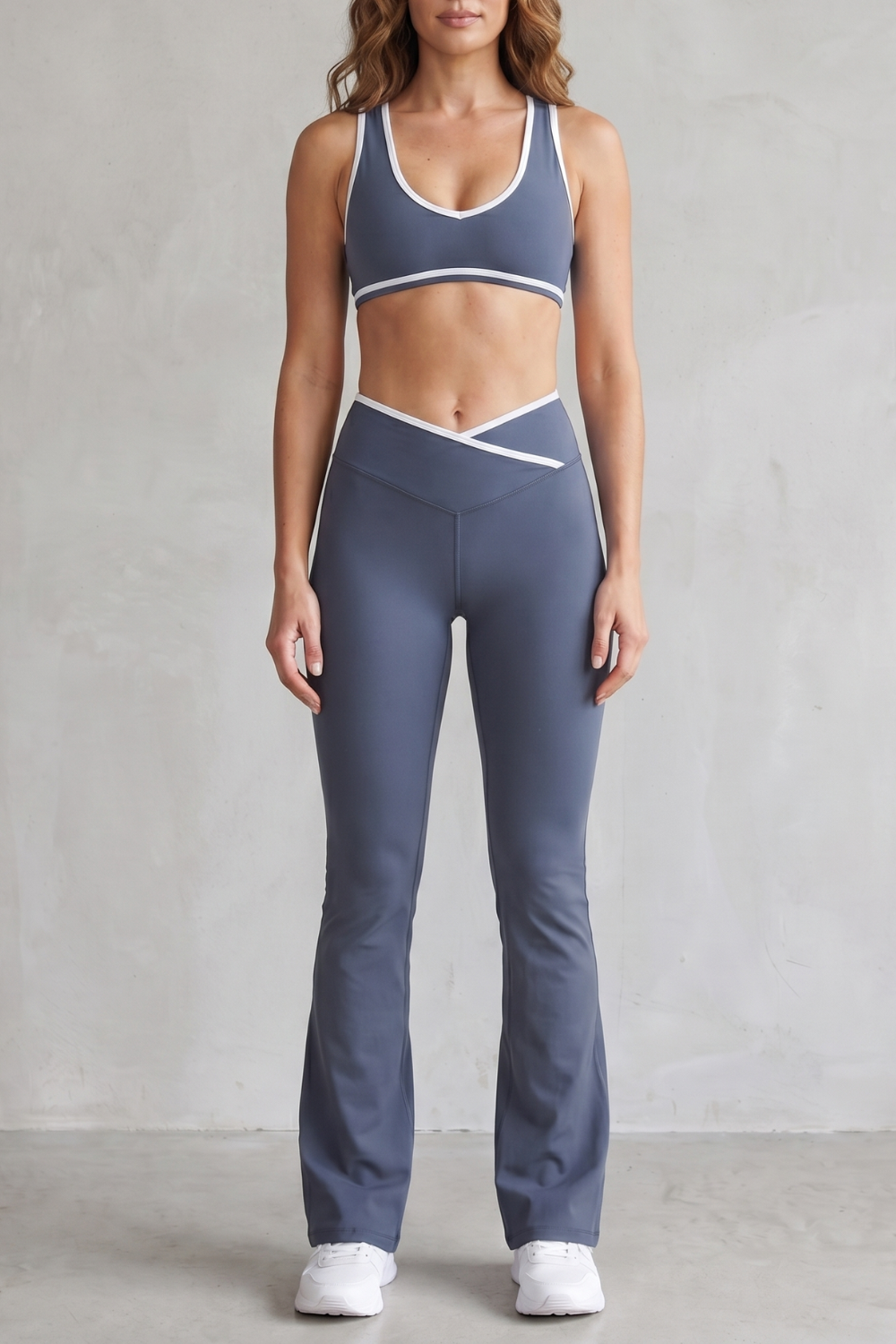 Sculpting Contrast Trim Activewear Set