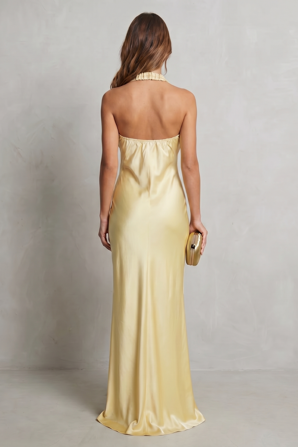Golden Hour Elegance Off-shoulder Satin Evening Gown