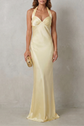 Golden Hour Elegance Off-shoulder Satin Evening Gown