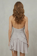 Asymmetric Ruffle Elegance Mini Dress