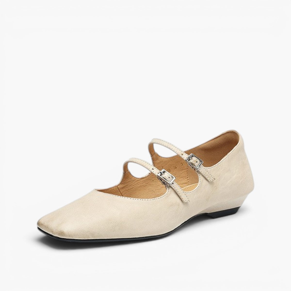 Aurelle Dual Strap Leather Mary-Janes