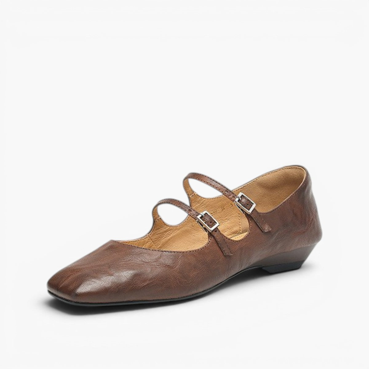 Aurelle Dual Strap Leather Mary-Janes