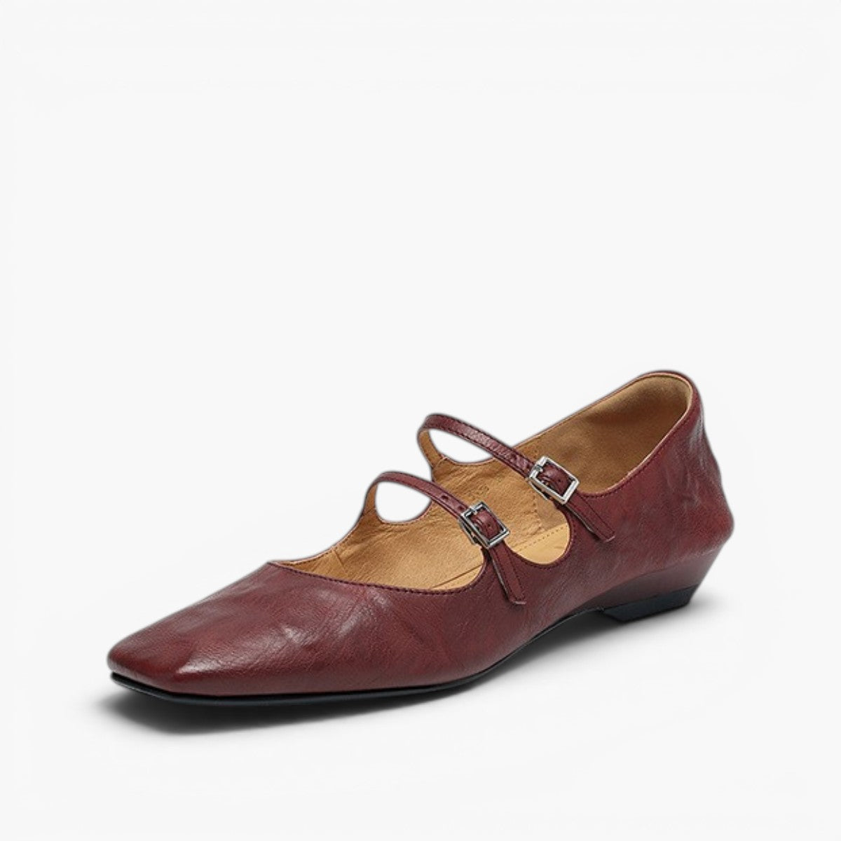 Aurelle Dual Strap Leather Mary-Janes