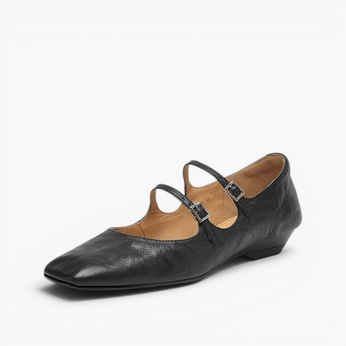 Aurelle Dual Strap Leather Mary-Janes