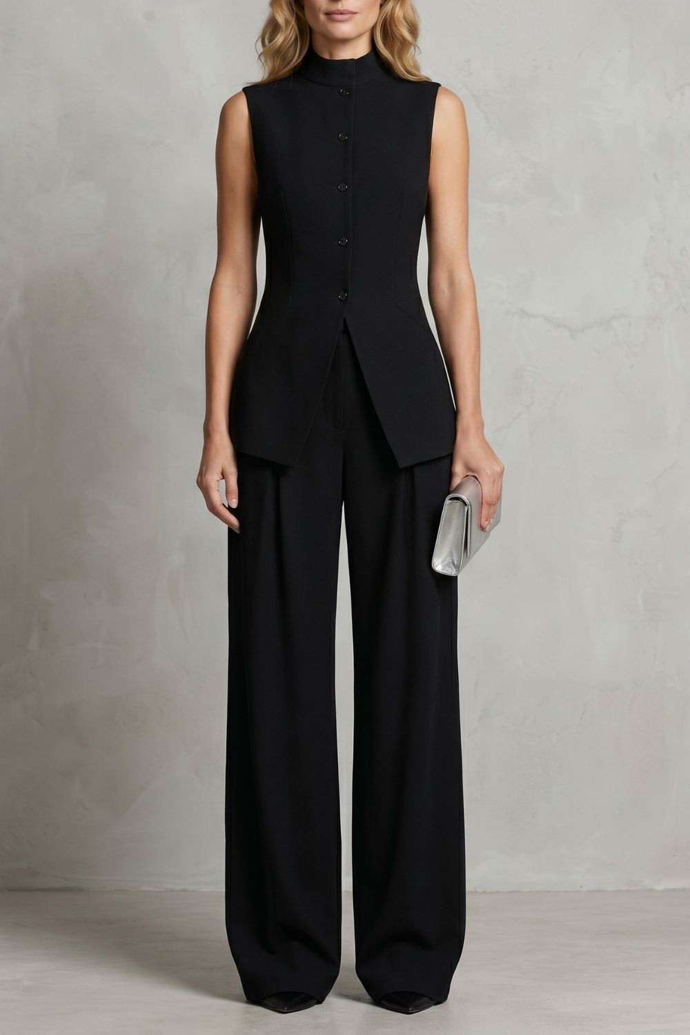 Draped Tailored Elegance Trouser Set