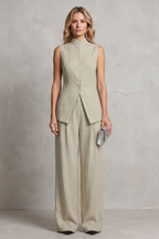 Draped Tailored Elegance Trouser Set