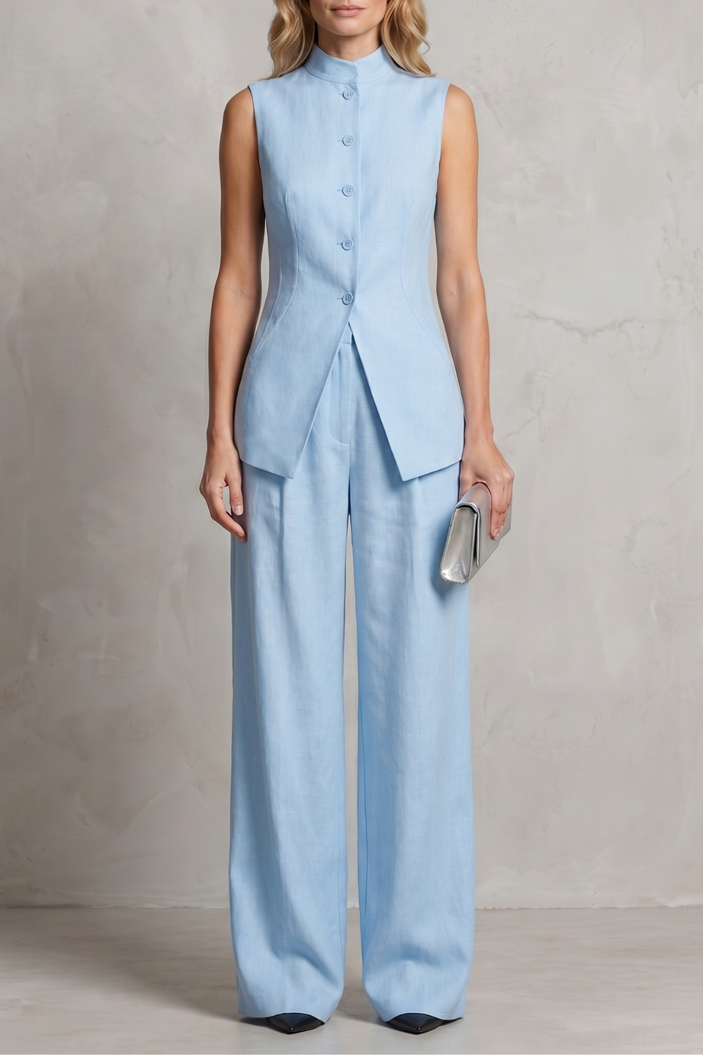 Draped Tailored Elegance Trouser Set