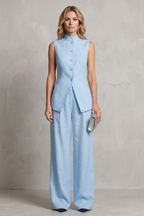 Draped Tailored Elegance Trouser Set