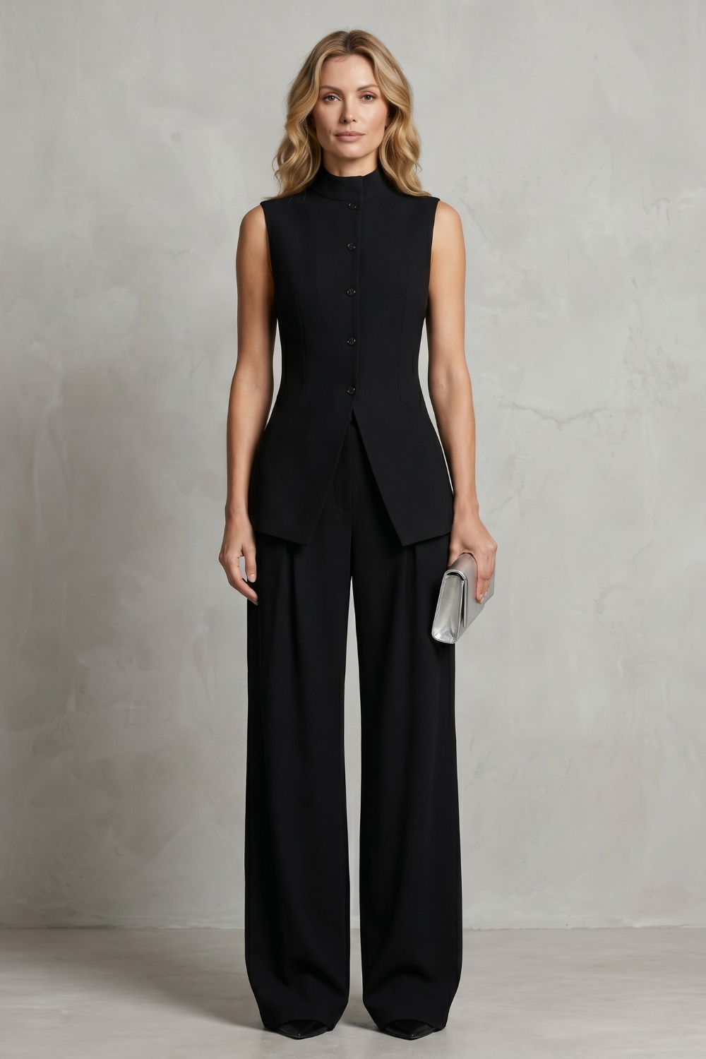 Draped Tailored Elegance Trouser Set