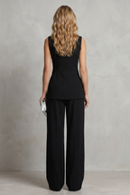 Draped Tailored Elegance Trouser Set