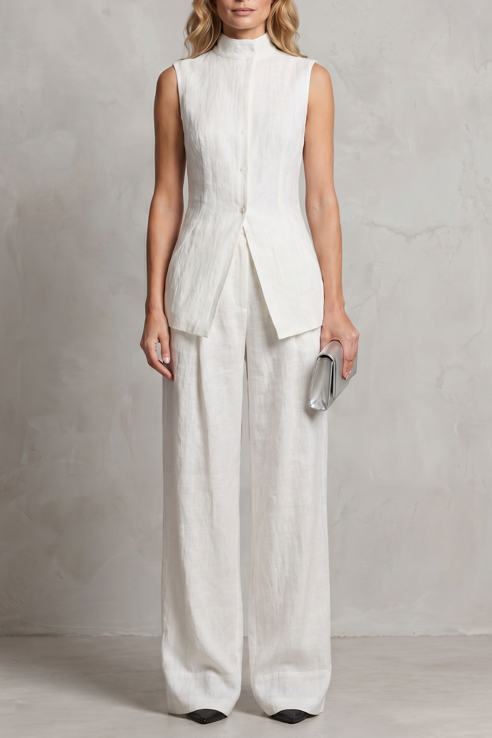 Draped Tailored Elegance Trouser Set