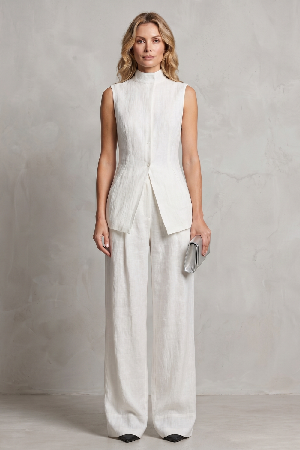 Draped Tailored Elegance Trouser Set