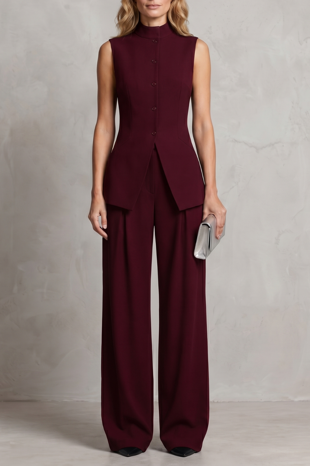 Draped Tailored Elegance Trouser Set