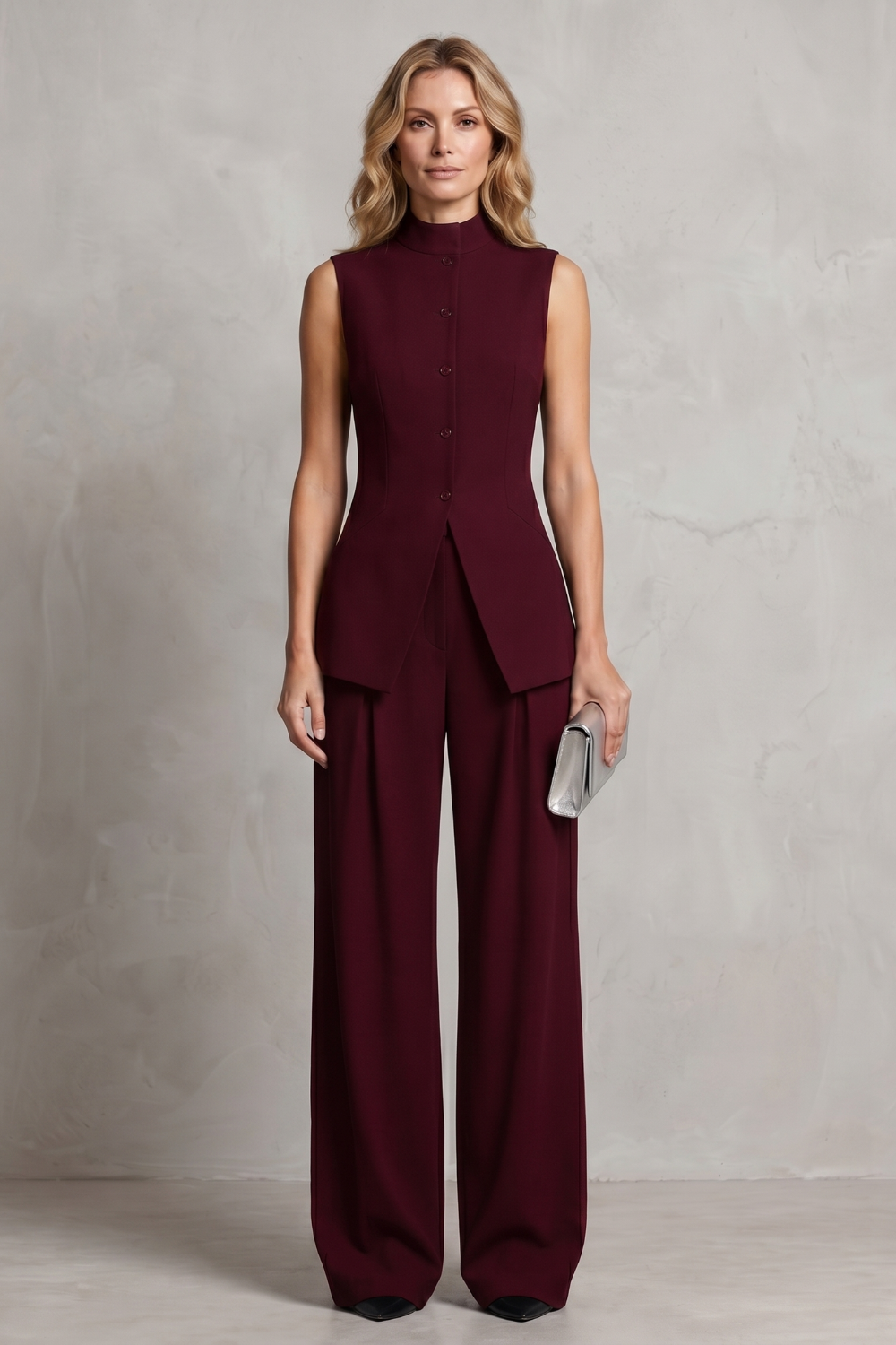 Draped Tailored Elegance Trouser Set