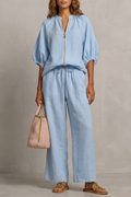 Relaxed Zip-front Comfort Trouser Set