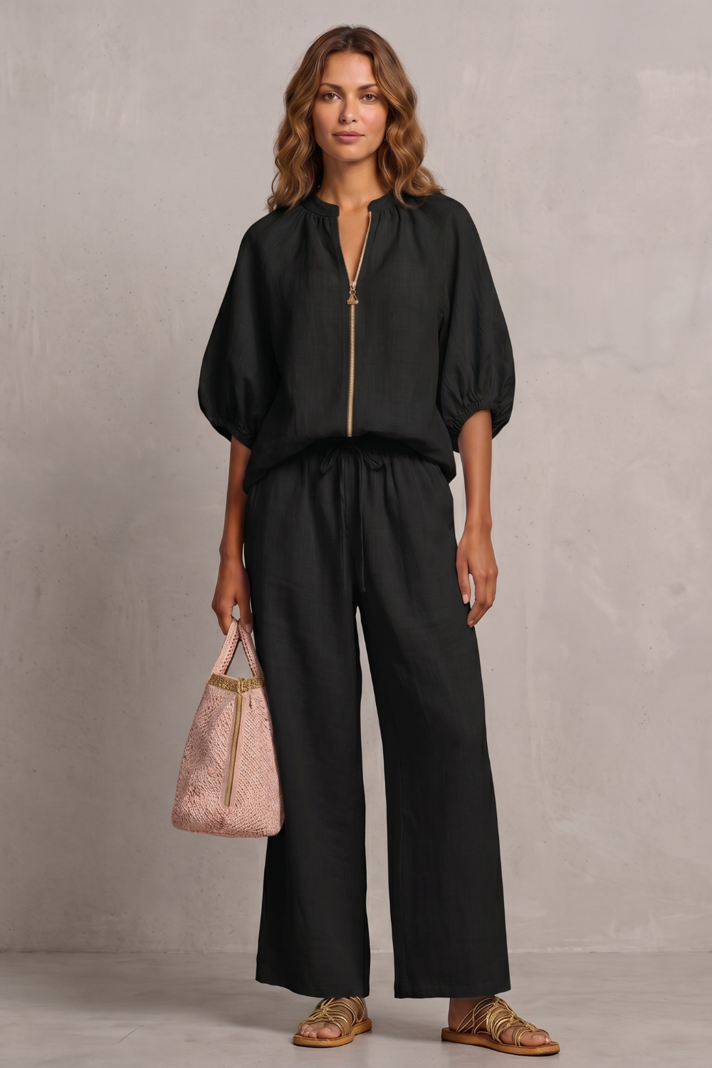 Relaxed Zip-front Comfort Trouser Set