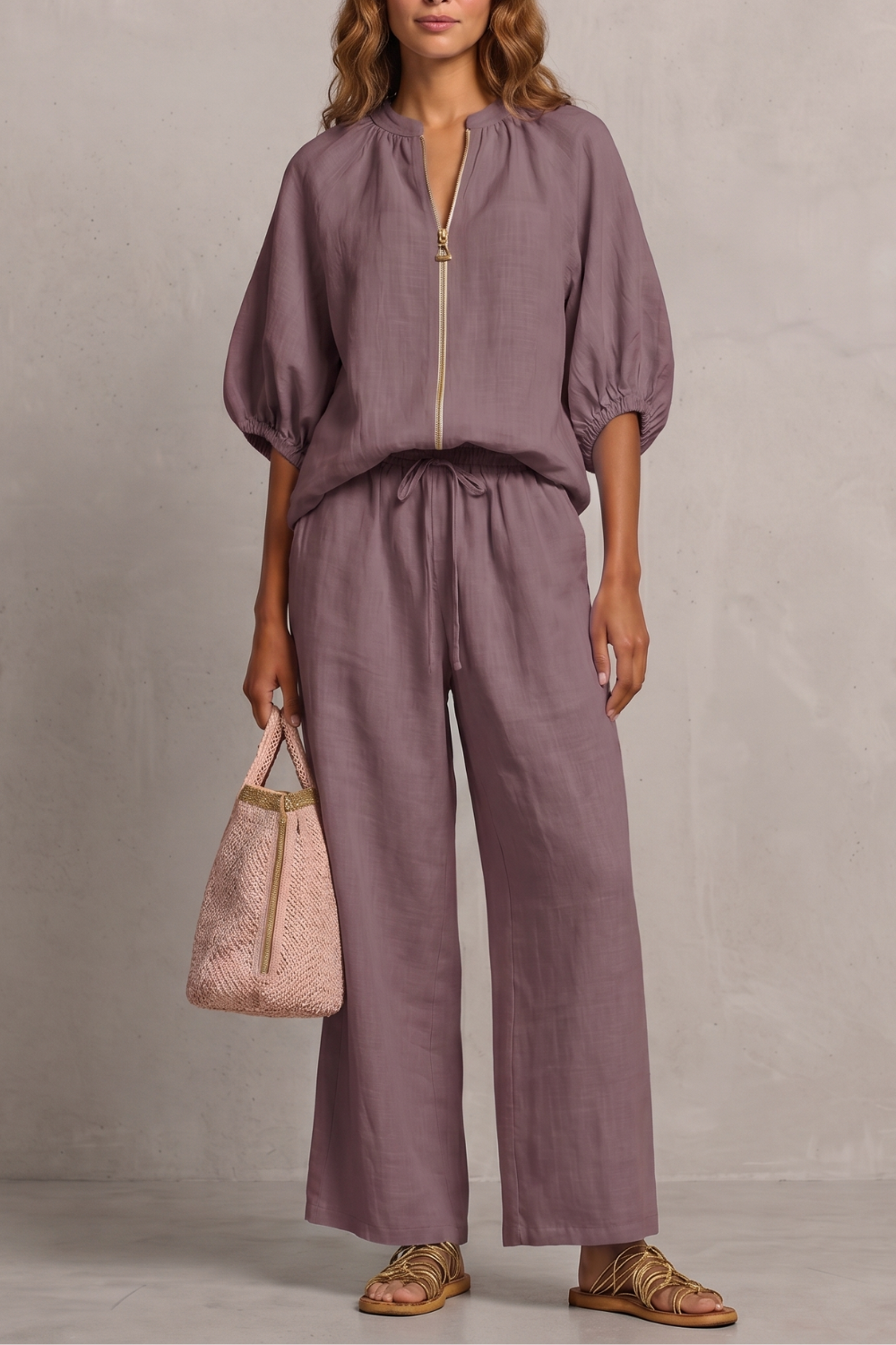 Relaxed Zip-front Comfort Trouser Set