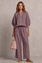 Relaxed Zip-front Comfort Trouser Set