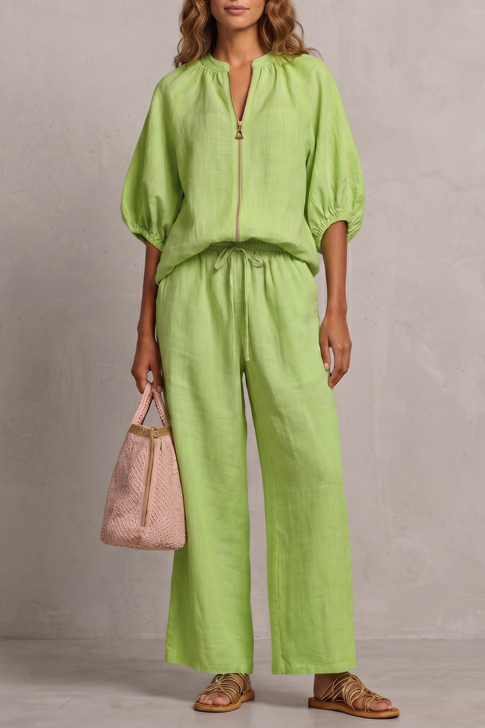 Relaxed Zip-front Comfort Trouser Set