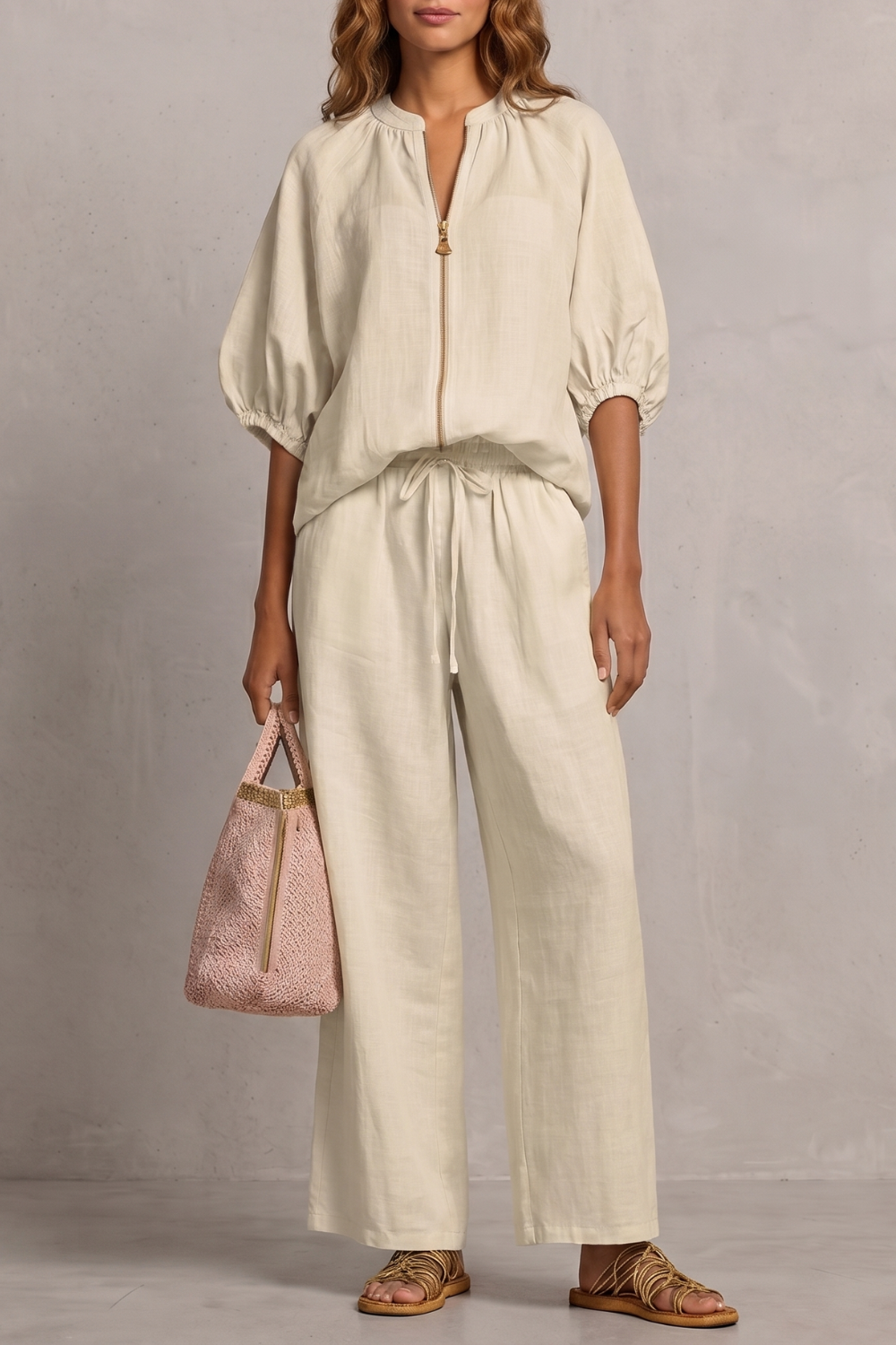 Relaxed Zip-front Comfort Trouser Set
