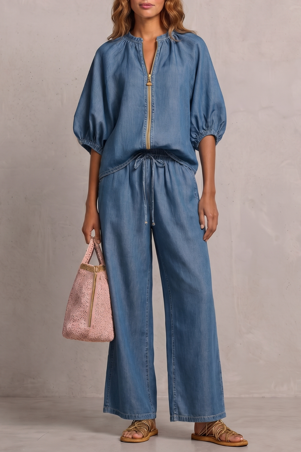 Relaxed Zip-front Comfort Trouser Set
