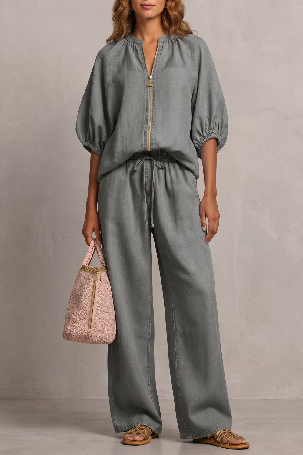 Relaxed Zip-front Comfort Trouser Set
