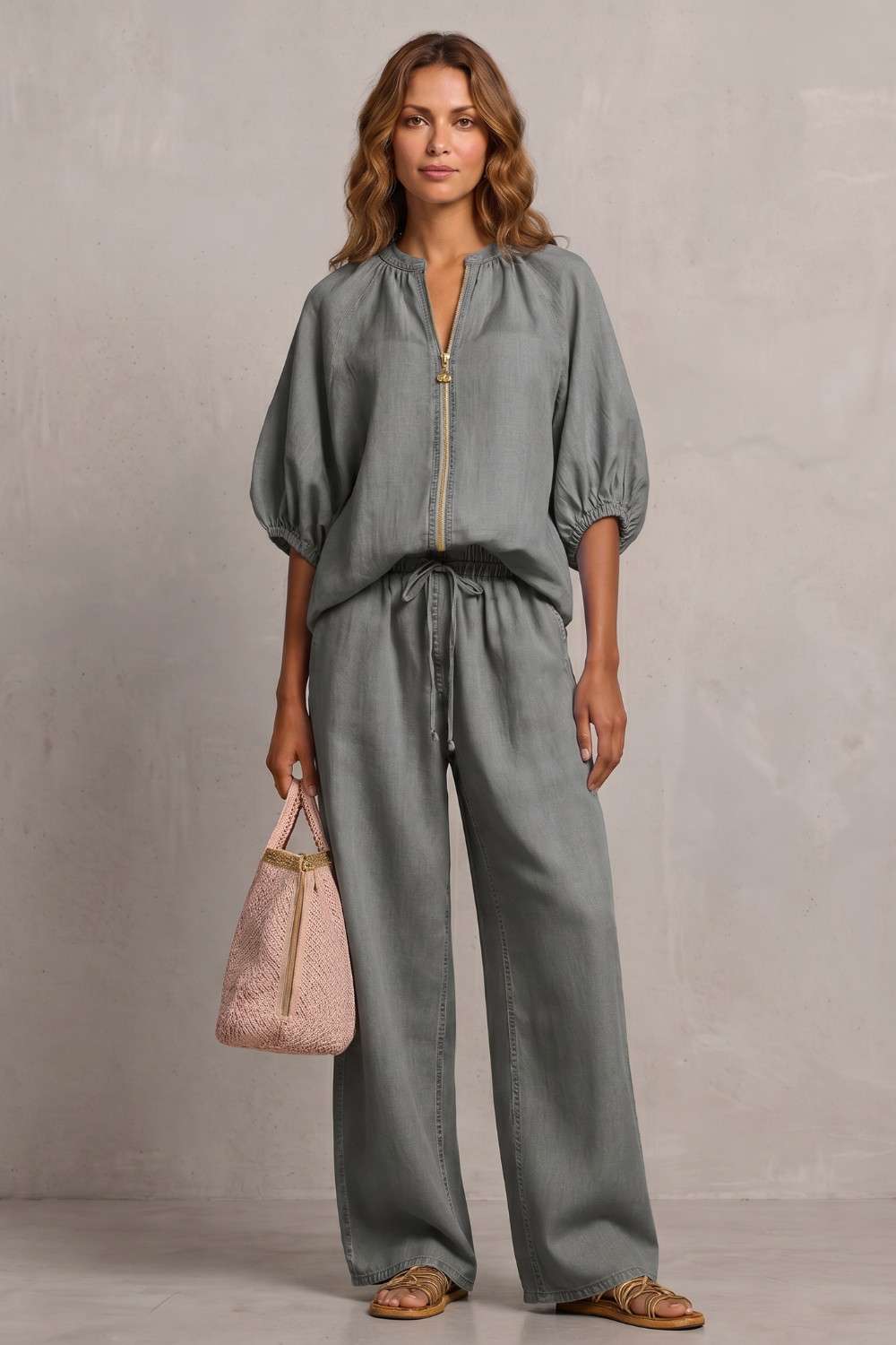 Relaxed Zip-front Comfort Trouser Set