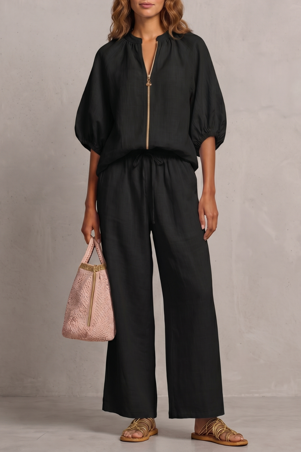 Relaxed Zip-front Comfort Trouser Set