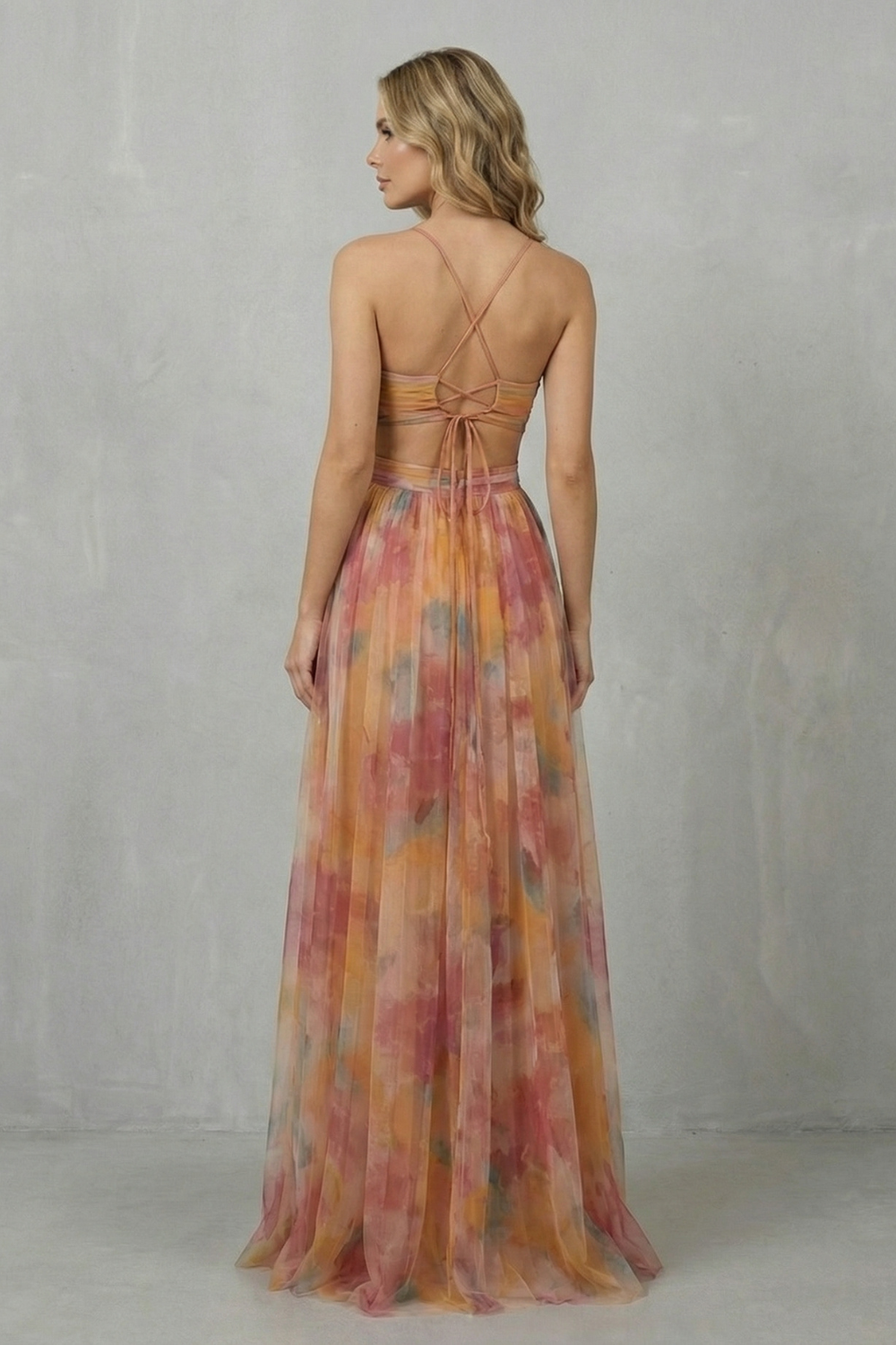 Watercolour Romance Sleeveless Maxi Dress