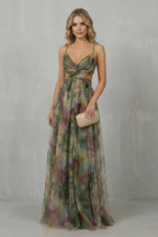Watercolour Romance Sleeveless Maxi Dress