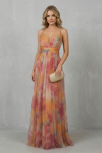 Watercolour Romance Sleeveless Maxi Dress