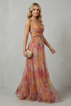 Watercolour Romance Sleeveless Maxi Dress