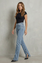 Cross Waist Detail Flare Jeans