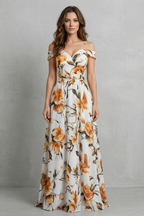 Off-shoulder Floral Grace Maxi Dress