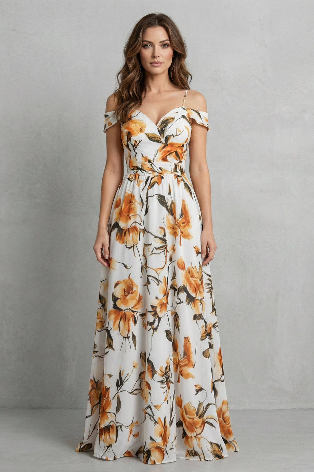 Off-shoulder Floral Grace Maxi Dress