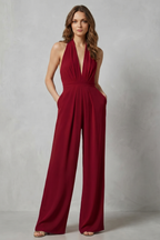 Aurora – Backless Halter Jumpsuit – Bold Summer Glamour