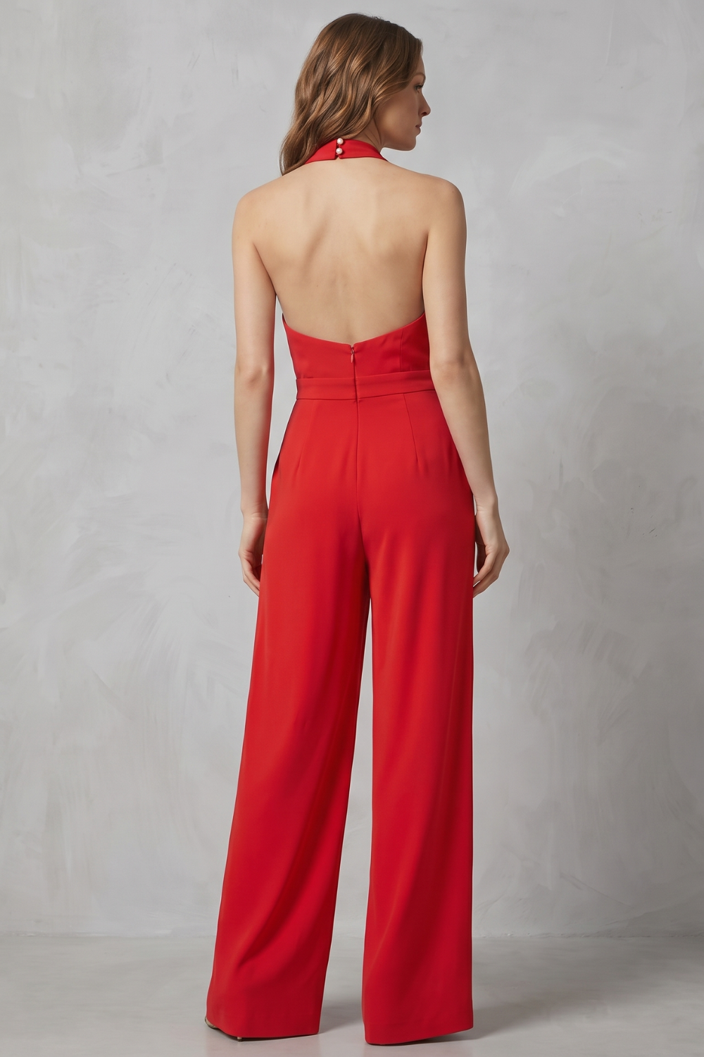 Aurora – Backless Halter Jumpsuit – Bold Summer Glamour