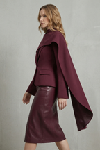 Draped Scarf-lapel Asymmetrical Blazer