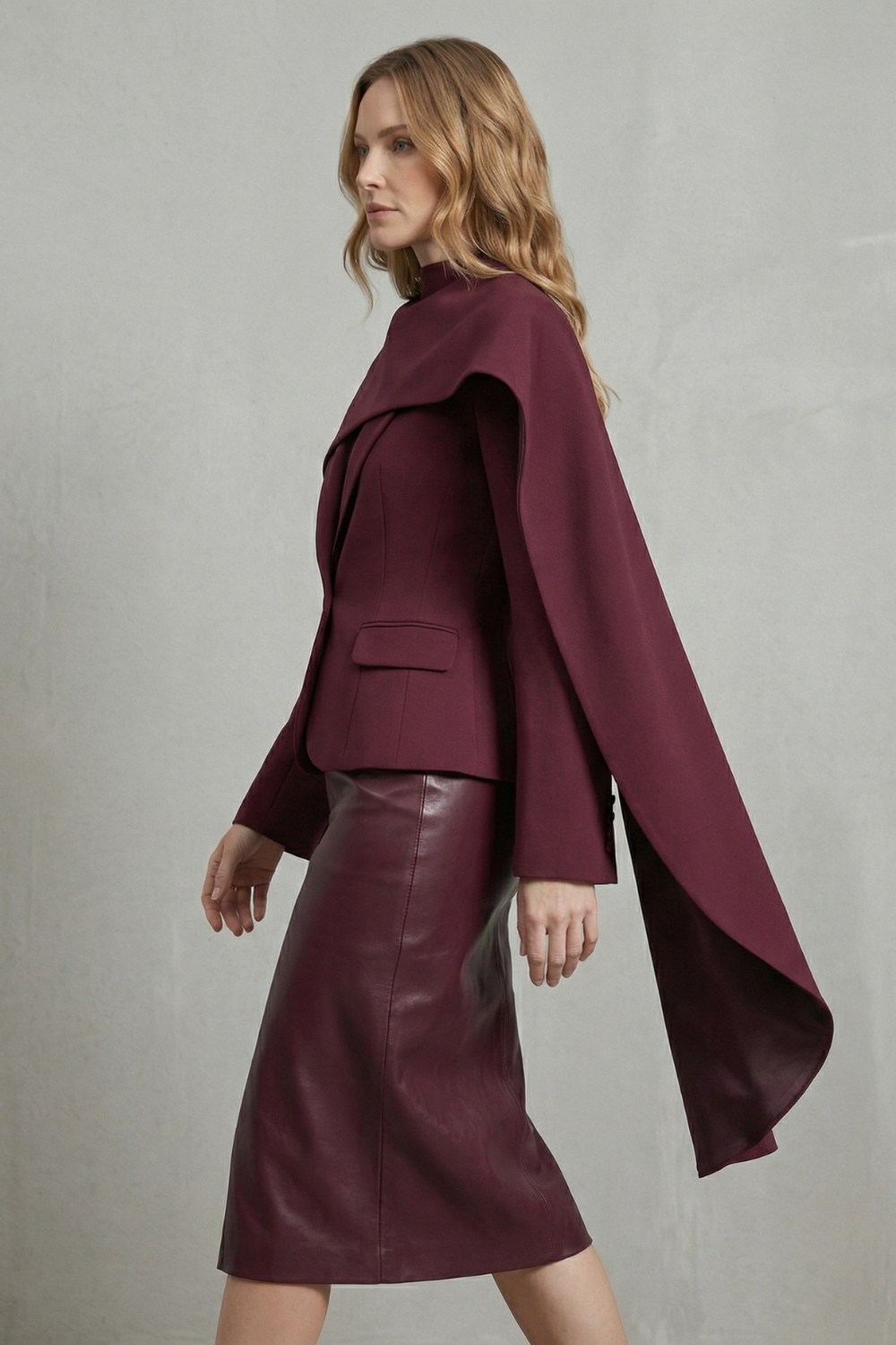 Draped Scarf-lapel Asymmetrical Blazer